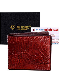 Ví Nam Da Cá Sấu Huy Hoàng HT2220 (12.5 x 10 cm) - Nâu Đất