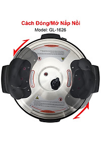 Nồi áp suất Gali GL-1626, dung tích 17lít, Sử dụng hoàn hảo cho các nhà hàng, quán ăn, trường học, hàng chính hãng 100%, bảo hành 24 tháng Gali