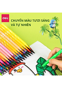Bút Brush Bút Dạ Màu Marker Chuyên Viết Calligraphy Đầu Mềm Dành Cho Học Sinh Mĩ Thuật Hội Hoạ Deli - Tô Vẽ Truyện Tranh Manga Anime - HM555