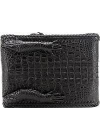 Ví Nam Da Cá Sấu Nguyên Con Vip Huy Hoàng HT2270 (12.5 x 10 cm) - Đen