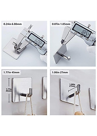 Combo 4 móc treo đồ quần áo dán tường inox 304 HOBBY Home Decor V35-4