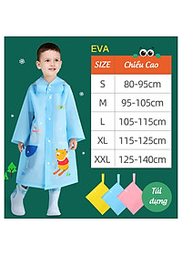 Áo mưa trẻ EM CHO BÉ TRAI BÉ GÁI CÓ CHIỀU CAO TỪ 80CM-140CM , CHẤT LIỆU eva MỀM MẠI AN TOÀN , CHỐNG THẤM , SIÊU BỀN - BORO SPORT