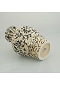 Bình hoa thiên phúc gốm Chu Đậu (S5) - Kích thước F16 x H28 (cm)