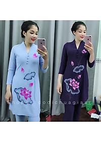 Đồ Lam Đi Chùa # CTân Bà Lai Hoa In # Vải Thun # Quần Áo Nữ # Đồ Bộ Nữ