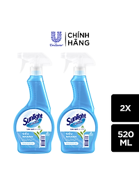 Combo 2 Nước Lau Kính Sunlight Siêu Nhanh Phiên bản nâng cấp từ Cif Sạch Không Tỳ Vết Chai 520ml