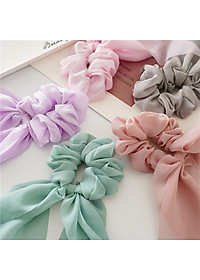 Dây buộc tóc Scrunchies lụa dáng dài dễ thương HD78