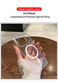 Ốp lưng chống sốc cho iPhone 12 / 12 Pro / 12 Pro Max hiệu HOTCASE sạc từ tính nam châm magnetic trong suốt - trang bị đệm khi 4 góc, Viền TPU chống sốc, lưng PC chống ố vàng - Hàng nhập khẩu