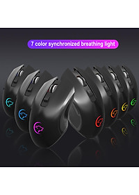 Portable RGB LED 2.4G Wireless Mouse Ergonomic Silence Rechargeable Mice for Desktop Laptop