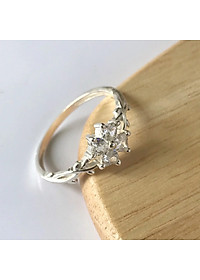 Nhẫn Nữ Bạc 925 Cỏ 4 Lá Đính Đá Xinh Xắn Bạc Hiểu Minh NU497