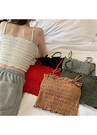 Áo quây - Áo hai dây nhún chun siêu xinh hàng Quảng Châu cao cấp, có đệm lót và dây điều chỉnh