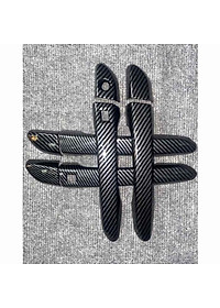 Bộ 8 Ốp Tay Nắm Hõm Cửa Dành Cho Xe Ô Tô Tucson 2016 2017 2018 2019 2020 Vân Cacbon