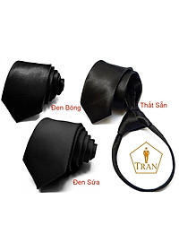 Ca Vat, Caravat, Cà Vạt, Cravat Đen Nam Bản Nhỏ 5Cm Dây Kéo Thắt Sẵn