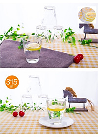 Bộ 04 cốc thủy tinh cao cấp chịu nhiệt họa tiết tròn mang lại vẻ trang nhã, sang trọng - nội địa Nhật Bản 