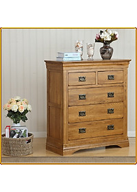 Tủ 5 ngăn kéo Tundo màu sồi 80 x 40 x 100 cm