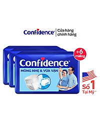 Thùng 3 gói Tã quần người lớn Confidence Slim&Fit mỏng nhẹ vừa vặn size M/L gói 16/14 +2 miếng