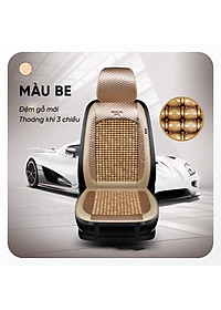 Thảm Lót Ghế Xe Ô Tô Massage Hạt Gỗ - Lưu Thông, Giảm Đau Khi Ngồi Lâu | Đệm Lót Ghế Ngồi Tấm Liền