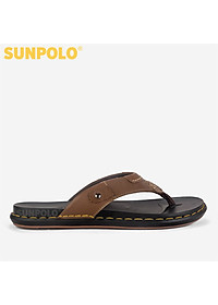 Dép Kẹp Xỏ Ngón Nam Da Bò SUNPOLO KEP205 Đế cao su (Đen, Nâu)