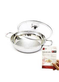 Nồi lẩu xào Fivestar 24cm nắp kính tặng 2 vá canh