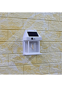 Đèn năng lượng mặt trời cảm biến ánh sáng tự động bật tắt, đèn mặt trời cảm biến hồng ngoại trang trí sân vườn 3 chế độ, ánh sáng vàng-BK888