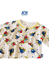 Bộ dài bé gái họa tiết May bay trực thăng thun cotton - AICDBGHOPQJZ - AIN Closet