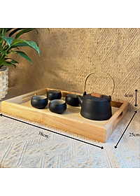 Khay gỗ đa năng nguyên khối cao cấp có tay cầm dày 4cm dùng để bưng bê, decor - ONGTRE