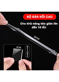 Băng keo dán nano 2 mặt siêu dính trong suốt dày 1mm dài 2m rộng 3cm và 5cm