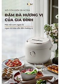 Nồi Cơm Điện Tử Bear 3L Lòng Nồi 5 Lớp Đa Năng Nấu Cơm Nấu Cháo Hầm Hấp Hâm Nóng Hẹn Giờ Lên Đến 12 Tiếng SB-NC30A - HÀNG CHÍNH HÃNG
