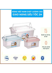 Hộp lạnh 2 quai Việt Nhật 3 size, Hộp đựng thực phẩm, bảo quản thức ăn , Hộp đựng đồ đa năng có quai xách tiện lợi - Hàng Việt Nam