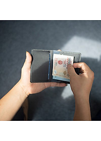 Ví namecard da bò V131, ví đựng thẻ card holder da thật nhỏ gọn, thương hiệu Bụi leather chuyên đồ da thật