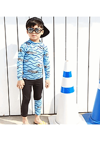 Đồ Bơi Bé Trai Tay Dài Che Nắng Họa Tiết Cá Mập Xám BB040 MayHomes Thun Lạnh Co Giãn Và Không Phai Màu