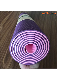Thảm Yoga TPE 2 Lớp Siêu Dày 10mm (±0.5mm)  - Thảm Tập Yoga Định Tuyến TPE 2 Lớp Siêu Siêu Dày 10mm (±0.5mm) Chính Hãng miDoctor – Tặng Bao Đựng Thảm + Dây Buộc Thảm Tập Yoga