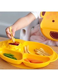 Đĩa ăn dặm silicon chia ngăn có đế hút chân không chống đổ Yummy Marcus & Marcus, cho bé từ 18 tháng
