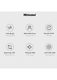 Quạt Cây Đứng Mitomo FCE-60 có điều khiển từ xa, hẹn giờ hàng chính hãng