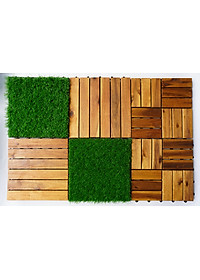 Vỉ Cỏ Nhân Tạo Thương Hiệu ANKAN, Kết Hợp Với Vỉ Gỗ Lót Sàn Để Lót Ban Công, Sân Vườn, Phòng Tập Gym, Khu Resort, Cỏ Nhân Tạo Loại Tốt, An Toàn Cho Trẻ Nhỏ, Hàng Xuất Khẩu