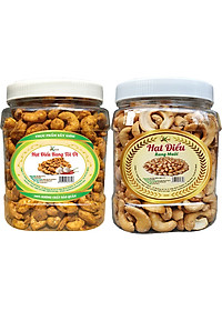 Combo 2 hũ: 500G HẠT ĐIỀU RANG TỎI ỚT+500G HẠT ĐIỀU BỂ RANG MUỐI HIỆU SK FOOD