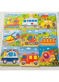  Combo 5 tranh ghép hình gỗ 9 miếng