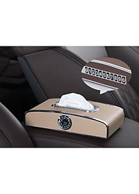 Hộp Đựng Khăn Giấy Trên ô Tô Có Đồng Hồ Và Bảng Số điện Thoại Cao Cấp (Kèm Video thực tế)