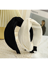 Băng đô cài tóc bảng bự màu trơn phong cách Hàn Quốc