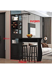 Quầy bar mini, quầy bar kiêm vách ngăn phòng khách nhà bếp 3VQB05 ( Không kèm ghế )