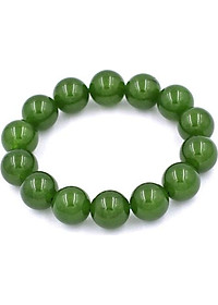 Vòng tay chuỗi hạt Đá Thạch Anh Xanh Rêu 14 ly 14 hạt - hợp mệnh Hỏa, mệnh Mộc - Vòng size lớn