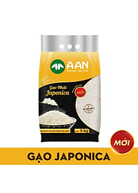 Gạo Nhật Japonica Túi 5Kg ( A An)  - Hạt tròn, cơm ngọt, rất dẻo, hạt cơm kết dính
