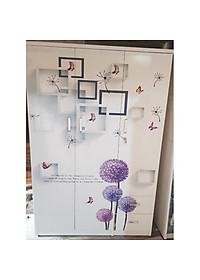 Tủ quần áo nhựa đài loan cao cấp 3 cánh 2 ngăn kéo in hình 3d ngẫu nhiên