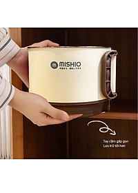 Nồi Lẩu Điện Mini 1.5L Mishio MK392 600W lòng nồi inox 304 không gỉ sét - hàng chính hãng