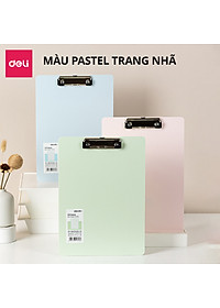 Bìa trình ký nhựa A4 Deli đơn, Bìa kẹp nhựa giấy, tài liệu, kẹp hồ sơ A4 một mặt, màu pastel học sinh văn phòng