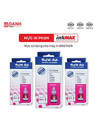Bộ 4 màu - Mực nước inkMAX / Mực màu inkMAX dùng cho máy in phun Brother T300, T310,T500, T510W, T700, T710W, T810W, T910W, T4000, T4500DW