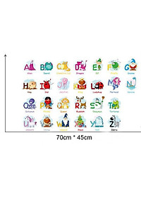 Sticker Decal dán tường 24 CHỮ CÁI VÀ TỪ VỰNG TIẾNG ANH - XH6221