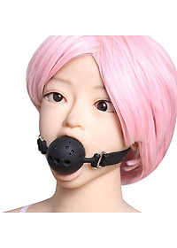 Open Breathable Leather Paly Buckle Belt Silicon Mouth Gag for Women