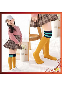 Tất đùi cho bé gái từ 2 đến 8 tuổi phong cách Hàn Quốc - Vớ cao ngang đầu gối, chất liệu mềm co giãn TT003