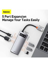 Hub Baseus Metal Gleam Series Multifunctional Type-C HUB Docking Station -Hàng Chính Hãng