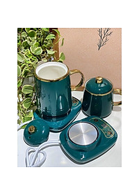 Cốc Chưng Yến, Hầm Cháo Đa Năng Kèm Đế Giữ Nhiệt - Cốc Hâm Nóng Có LED 6 Chế Độ Mẫu Mới 2021